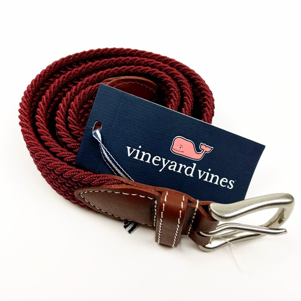 VINEYARD VINES Men's 36 32 Crimson Bungee Belt